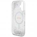 Carcasa Guess HC Resin Bottom Glitter, cu MagSafe, compatibila cu iPhone 16, Argintiu 16 - lerato.ro