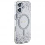 Carcasa Guess HC Resin Bottom Glitter, cu MagSafe, compatibila cu iPhone 16, Argintiu 5 - lerato.ro
