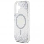 Carcasa Guess HC Resin Bottom Glitter, cu MagSafe, compatibila cu iPhone 16, Argintiu 7 - lerato.ro