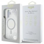 Carcasa Guess HC Resin Bottom Glitter, cu MagSafe, compatibila cu iPhone 16, Argintiu 9 - lerato.ro