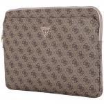 Geanta laptop Guess 4G Peony Front Pocket Zipper Triangle Logo, compatibila cu laptop 14 inch, Maro 4 - lerato.ro