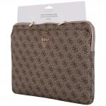 Geanta laptop Guess 4G Peony Front Pocket Zipper Triangle Logo, compatibila cu laptop 14 inch, Maro 5 - lerato.ro