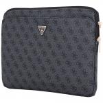 Geanta laptop Guess 4G Peony Front Pocket Zipper Triangle Logo, compatibila cu laptop 14 inch, Negru 4 - lerato.ro