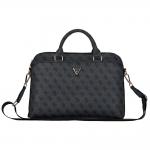 Geanta laptop Guess 4G Peony Front Pocket Zipper Triangle Logo, compatibila cu laptop 15 inch, Negru 2 - lerato.ro
