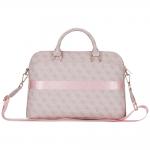 Geanta laptop Guess 4G Peony Front Pocket Zipper Triangle Logo, compatibila cu laptop 15 inch, Roz 3 - lerato.ro