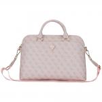 Geanta laptop Guess 4G Peony Front Pocket Zipper Triangle Logo, compatibila cu laptop 15 inch, Roz 5 - lerato.ro