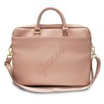 Geanta Guess Saffiano Script compatibila cu laptop 16 inch Roz 2 - lerato.ro