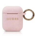 Carcasa Guess Silicone Glitter compatibila cu Apple AirPods 1/2 Roz 2 - lerato.ro