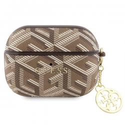 Carcasa Guess GUAPPGCE4CW G Cube Charm compatibila cu Apple AirPods Pro Maro