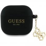 Carcasa Guess Silicone 4G Charm compatibila cu Apple AirPods 4 Negru 2 - lerato.ro