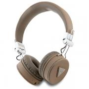 Casti audio bluetooth Guess GUBH70PGTSPSW, Grained Classic Round Shape, ENC, Bluetooth 5.3, 300 mAh, IPX4, Maro