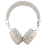 Casti audio bluetooth Guess GUBH70PGTSPSE, Grained Classic Round Shape, ENC, Bluetooth 5.3, 300 mAh, IPX4, Bej 4 - lerato.ro