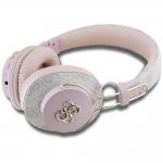 Casti audio bluetooth Guess ENC Metal 4G Logo, Bluetooth 5.3, 300 mAh, IPX4, Roz 3 - lerato.ro