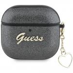 Carcasa Guess Metallic Script Charm compatibila cu Apple AirPods 4 Negru 2 - lerato.ro
