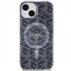 Carcasa Guess IML GCube MagSafe compatibila cu iPhone 13 / 14 / 15, Negru