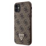 Carcasa cu snur Guess GUHCN61P4TDSCPW Crossbody 4G Metal Logo compatibila cu iPhone 11 / XR, Maro 3 - lerato.ro