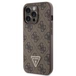 Carcasa cu snur Guess GUHCP13LP4TDSCPW Crossbody 4G Metal Logo compatibila cu iPhone 13 / 13 Pro, Maro 3 - lerato.ro