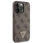 Carcasa cu snur Guess GUHCP13LP4TDSCPW Crossbody 4G Metal Logo compatibila cu iPhone 13 / 13 Pro, Maro 5 - lerato.ro