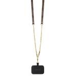 Carcasa cu snur Guess GUHCP13LP4TDSCPW Crossbody 4G Metal Logo compatibila cu iPhone 13 / 13 Pro, Maro 7 - lerato.ro