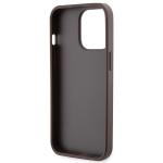 Carcasa cu snur Guess GUHCP13LP4TDSCPW Crossbody 4G Metal Logo compatibila cu iPhone 13 / 13 Pro, Maro 9 - lerato.ro