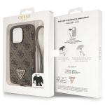 Carcasa cu snur Guess GUHCP13LP4TDSCPW Crossbody 4G Metal Logo compatibila cu iPhone 13 / 13 Pro, Maro 10 - lerato.ro