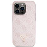 Carcasa cu snur Guess GUHCP14LP4TDSCPP Crossbody 4G Metal Logo compatibila cu iPhone 14 Pro, Roz 4 - lerato.ro