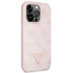 Carcasa cu snur Guess GUHCP14LP4TDSCPP Crossbody 4G Metal Logo compatibila cu iPhone 14 Pro, Roz 5 - lerato.ro