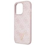 Carcasa cu snur Guess GUHCP14LP4TDSCPP Crossbody 4G Metal Logo compatibila cu iPhone 14 Pro, Roz 8 - lerato.ro