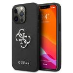 Husa Guess Saffiano 4G Metal Logo compatibila cu iPhone 13 Pro, Negru 4 - lerato.ro