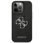 Husa Guess Saffiano 4G Metal Logo compatibila cu iPhone 13 Pro, Negru 2 - lerato.ro