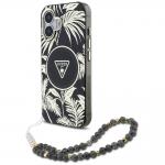 Carcasa Guess Palm Trees Triangle Pearl Strap cu MagSafe compatibila cu iPhone 16, Negru 3 - lerato.ro
