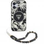 Carcasa Guess Palm Trees Triangle Pearl Strap cu MagSafe compatibila cu iPhone 16, Negru 2 - lerato.ro