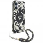 Carcasa Guess Palm Trees Triangle Pearl Strap cu MagSafe compatibila cu iPhone 16, Negru 4 - lerato.ro