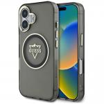 Carcasa Guess IML Metal Mountain Logo cu MagSafe compatibila cu iPhone 16, Negru 4 - lerato.ro
