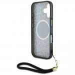 Carcasa Guess Leopard Triangle Cord Strap cu MagSafe compatibila cu iPhone 16, Negru 7 - lerato.ro