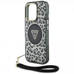 Carcasa Guess Leopard Triangle Cord Strap cu MagSafe compatibila cu iPhone 16 Pro, Negru 6 - lerato.ro
