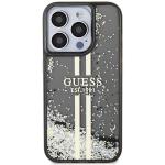 Carcasa Guess Liquid Glitter Gold Stripes compatibila cu iPhone 15 Pro, Negru 2 - lerato.ro