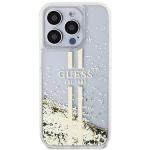 Carcasa Guess Liquid Glitter Gold Stripes compatibila cu iPhone 15 Pro, Transparent 4 - lerato.ro