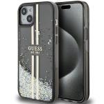 Carcasa Guess Liquid Glitter Gold Stripes compatibila cu iPhone 15/14/13, Negru 4 - lerato.ro