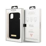 Carcasa Guess Silicone Logo Plate cu MagSafe compatibila cu iPhone 13 Mini, Negru 9 - lerato.ro
