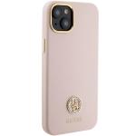 Carcasa Guess Silicone Logo Strass 4G compatibila cu iPhone 15, Roz 5 - lerato.ro