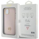 Carcasa Guess Silicone Logo Strass 4G compatibila cu iPhone 15, Roz 9 - lerato.ro