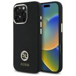 Carcasa Guess Silicone Logo Strass 4G compatibila cu iPhone 16 Pro, Negru 4 - lerato.ro