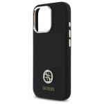 Carcasa Guess Silicone Logo Strass 4G compatibila cu iPhone 16 Pro, Negru 7 - lerato.ro