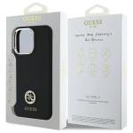 Carcasa Guess Silicone Logo Strass 4G compatibila cu iPhone 16 Pro, Negru 9 - lerato.ro
