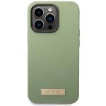 Carcasa Guess Silicone Logo Plate cu MagSafe compatibila cu iPhone 14 Pro Max, Verde 2 - lerato.ro