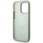 Carcasa Guess Silicone Logo Plate cu MagSafe compatibila cu iPhone 14 Pro Max, Verde 8 - lerato.ro