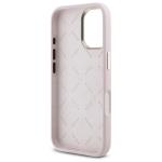 Carcasa Guess Silicone Logo Strass 4G compatibila cu iPhone 16, Roz 8 - lerato.ro