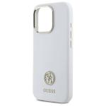 Carcasa Guess Silicone Logo Strass 4G compatibila cu iPhone 16 Pro Max, Alb 7 - lerato.ro