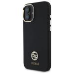 Carcasa Guess Silicone Logo Strass 4G compatibila cu iPhone 16, Negru 3 - lerato.ro